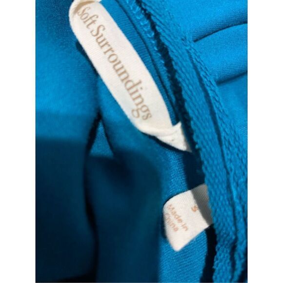 GREAT CONDITION SOFT SURROUNDINGS TURQUOISE Soft Knit Top Tunic Sz small - Picture 7 of 7